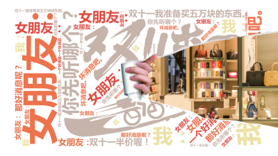 标签云:女朋友：,一个好消息一个坏消息，,你先听哪个？,我：,坏消息吧。,女朋友：,双十一我准备买五万块的东西。,我：,那好消息呢？,女朋友：,双十,文字词云图-wenziyun.cn