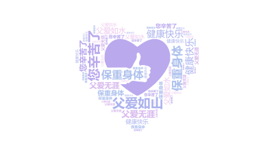 标签云:父爱如山,保重身体,健康快乐,您辛苦了,父爱无涯,父爱如水,文字词云图-wenziyun.cn