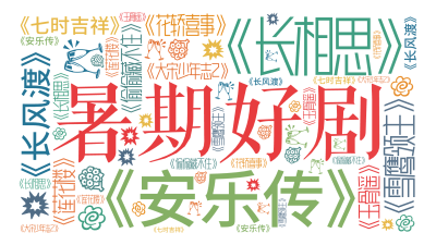 标签云:暑期好剧,《长风渡》,《雪鹰领主》,《偷偷藏不住》,《长相思》,《安乐传》,《七时吉祥》,《莲花楼》,《花轿喜事》,《大宋少年志2》,《玉骨,文字词云图-wenziyun.cn