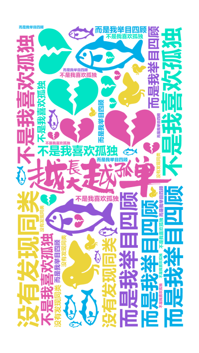 标签云:不是我喜欢孤独,而是我举目四顾,没有发现同类,文字词云图-wenziyun.cn