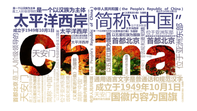 标签云:中华人民共和国（the People