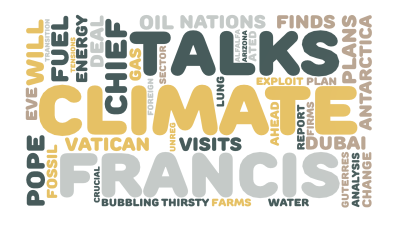 标签云:Climate,Talks,Chief,Francis,Antarctica,Pope,Will,Dubai,Plans,Energy,Fu,文字词云图-wenziyun.cn