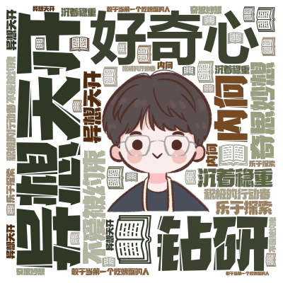 标签云:好奇心,异想天开,钻研,沉着稳重,奇思妙想,不爱被约束,积极的行动者,乐于探索,敢于当第一个吃螃蟹的人,内向,文字词云图-wenziyun.cn