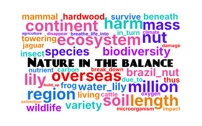 标签云:Nature in the balance,harm,soil,ecosystem,overseas,region,continent,mi,文字词云图-wenziyun.cn