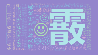 标签云:霰,在高空中的水蒸气遇到冷空气凝结成的小冰粒,多在下雪前或下雪时出现,霰又称雪丸或软雹,由白色不透明的近似球状(有时呈圆锥形)的,有雪状结构,文字词云图-wenziyun.cn