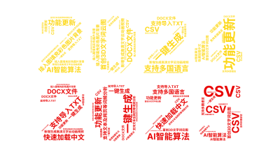 功能更新,新增生成高清文字云动画视频,插入图填充彩色图片背景,首创3D文字词云图,AI智能算法,一键生成,支持多国语言,快速加载中文,支持文,生成的3D文字词云图-wenziyun.cn