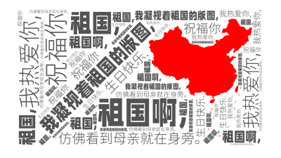 我凝视着祖国的版图,,仿佛看到母亲就在身旁。,祖国啊,,我热爱你,,祝福你,祖国,,生日快乐.,生成的3D文字词云图-wenziyun.cn