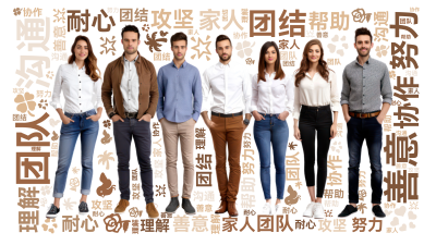 团队,团结,沟通,善意,耐心,家人,努力,攻坚,协作,帮助,理解,生成的3D文字词云图-wenziyun.cn