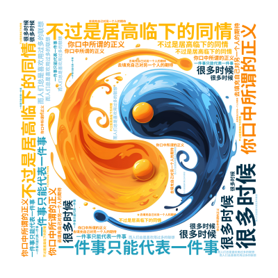 你口中所谓的正义,不过是居高临下的同情,很多时候,一件事只能代表一件事,而人们总是喜欢用过多的联想,去填充自己对另一个人的期待,生成的3D文字词云图-wenziyun.cn