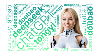 chatGPT,deepseek,doubao,yuanbao,wenxinyiyan,tongyi,生成的3D文字词云图-wenziyun.cn