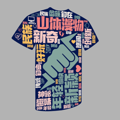 山体漫物,新颖,年轻,新奇,民族,创新,趣味,好玩,神秘,悠闲,自在,自由,愉快,畲族,传统,生成的3D文字词云图-wenziyun.cn